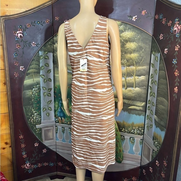 A New Day Tiger Print Midi Sheath Dress Small - Picture 2 of 6